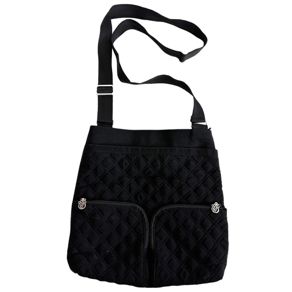 Vera Bradley Black Quilted Crossbody Convertible Shoulder Bag